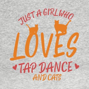 Tap Dancing Cat Loving Girl T-Shirt